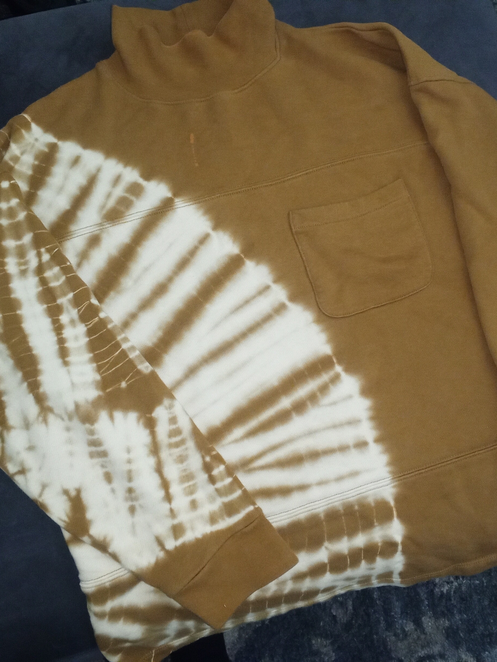 Madewell Brown and White Tie-Dye Pullover Sweatshirt
